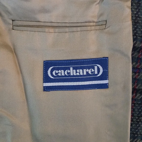 Vintage Cacharel Wool Blend Plaid Men's Blazer - Picture 7 of 10